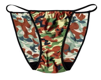Second Skin Satin String Bikini Unterhose Camo