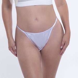 Satin String Bikini Panty - White