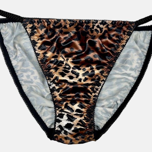 Satin String Bikini Panty Leopard Print