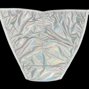 Ruched Satin String Bikini | 3/4 Scrunch Butt | Holographic