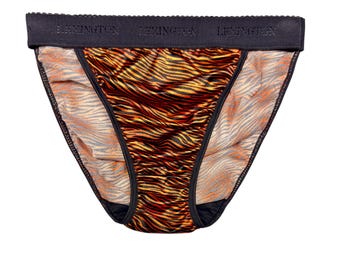 Hi-cut Second Skin Satin Panty | Breiter Riobund | Tiger Druck