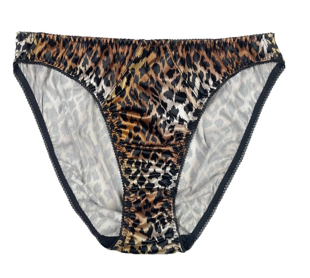 Retro Hi-cut Satin Panty Leopard Print -  Israel