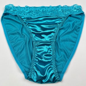 High-cut Satin Panty Lace Trim Light Blue - Etsy