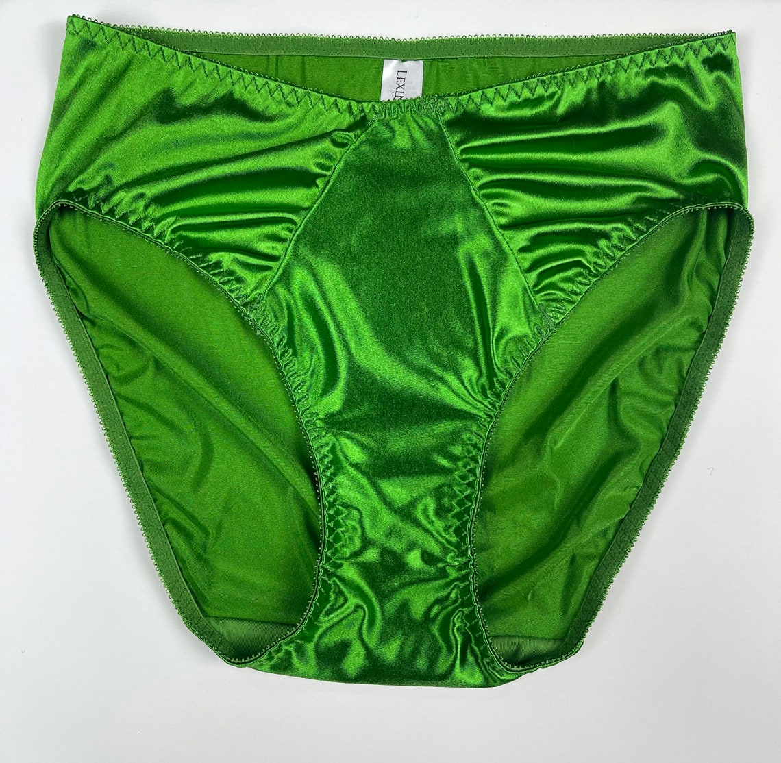 Hi-cut Satin Brief With Ruched Accents | Green - Etsy