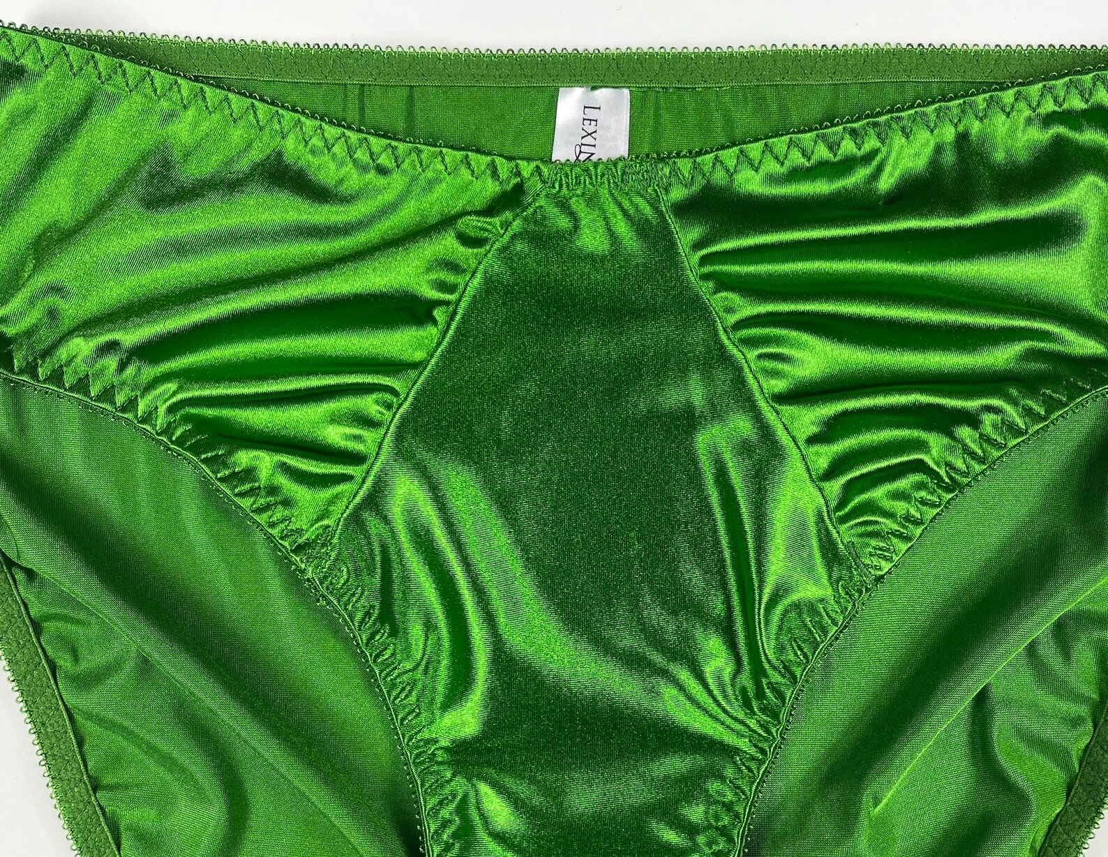 Hi-cut Satin Brief With Ruched Accents | Green - Etsy