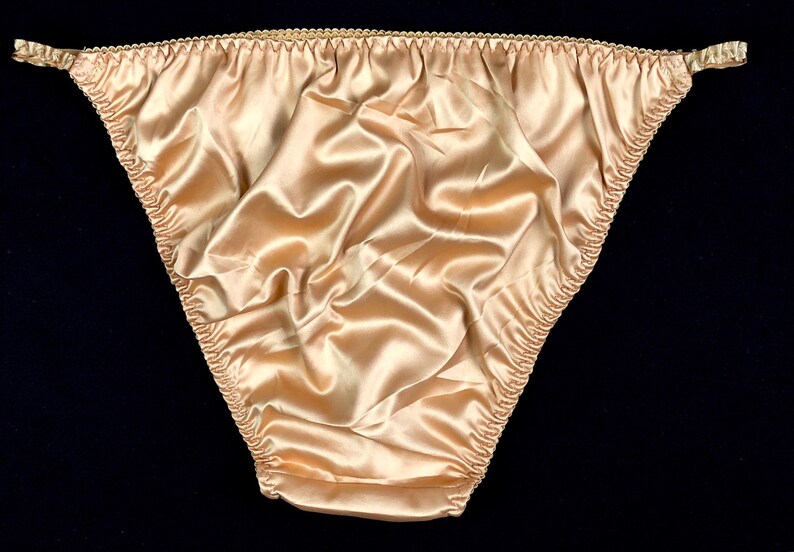 Gold Satin String Bikini Panties Etsy New Zealand