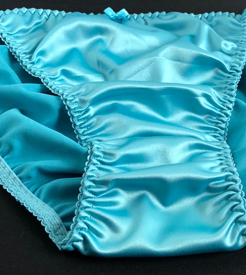 Teal Satin String Bikini Panty Etsy