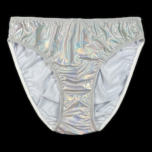 Hi-Cut Satinhöschen | Klassischer Satin Slip | Holographisch