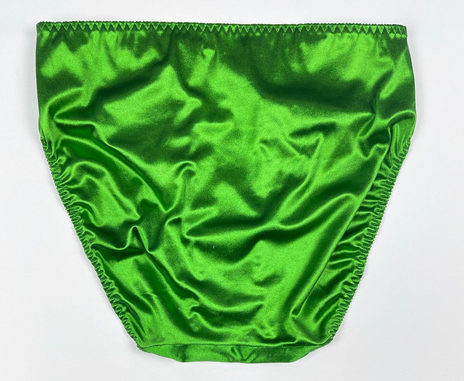 Hi-cut Satin Brief With Ruched Accents | Green - Etsy