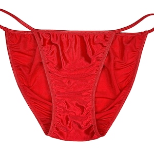 Second Skin Satin String Bikini Panty Red