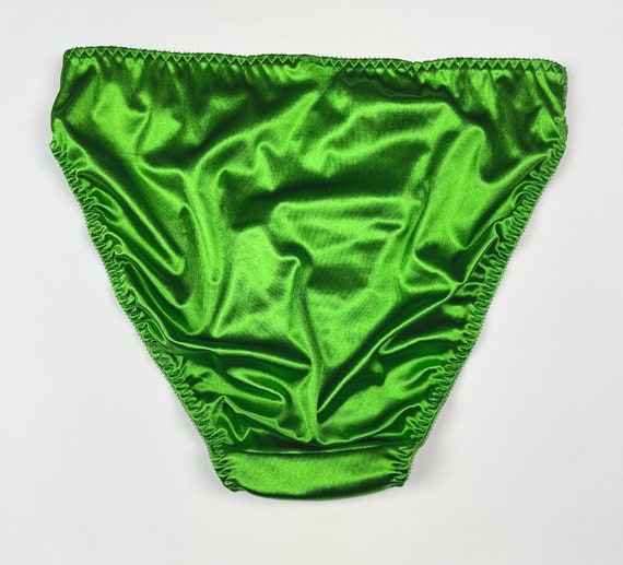 Emerald Green Pure Mulberry Silk French Cut Panties High Waist 22