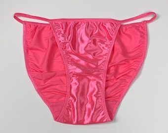 Second Skin Satin String Bikini Panty - Hot Pink
