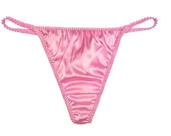 Satin String Thong Pink