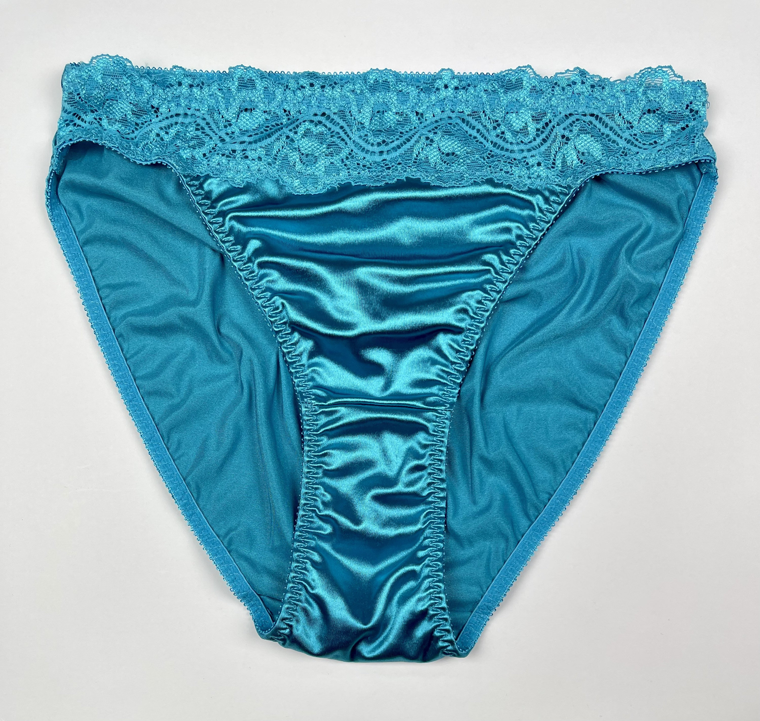 Stretch Lace and Satin High-Cut Panty