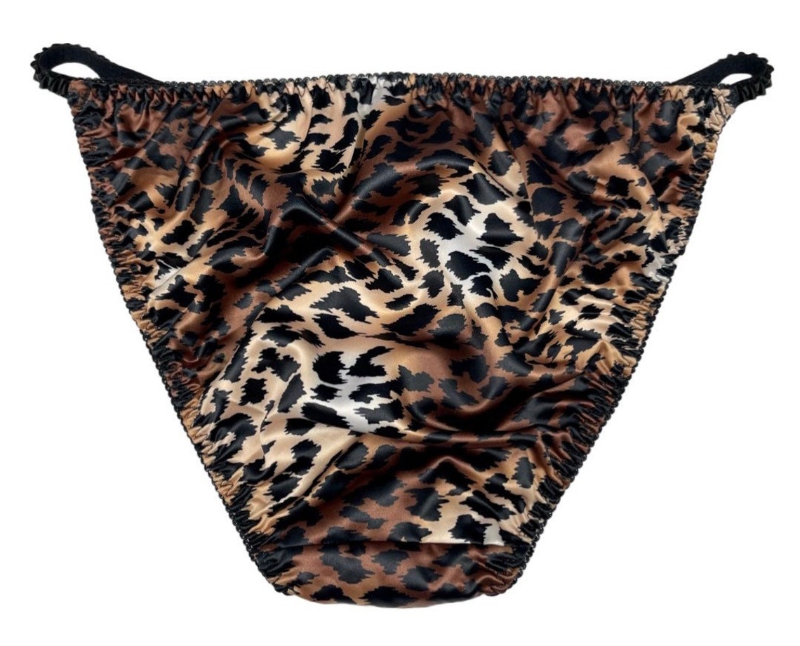Satin String Bikini Panty Leopard Print - Etsy