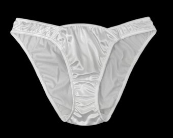 Bikini culotte en satin | Blanc