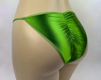 Culotte de bikini froncée | Fesse 3/4 froissée | Vert