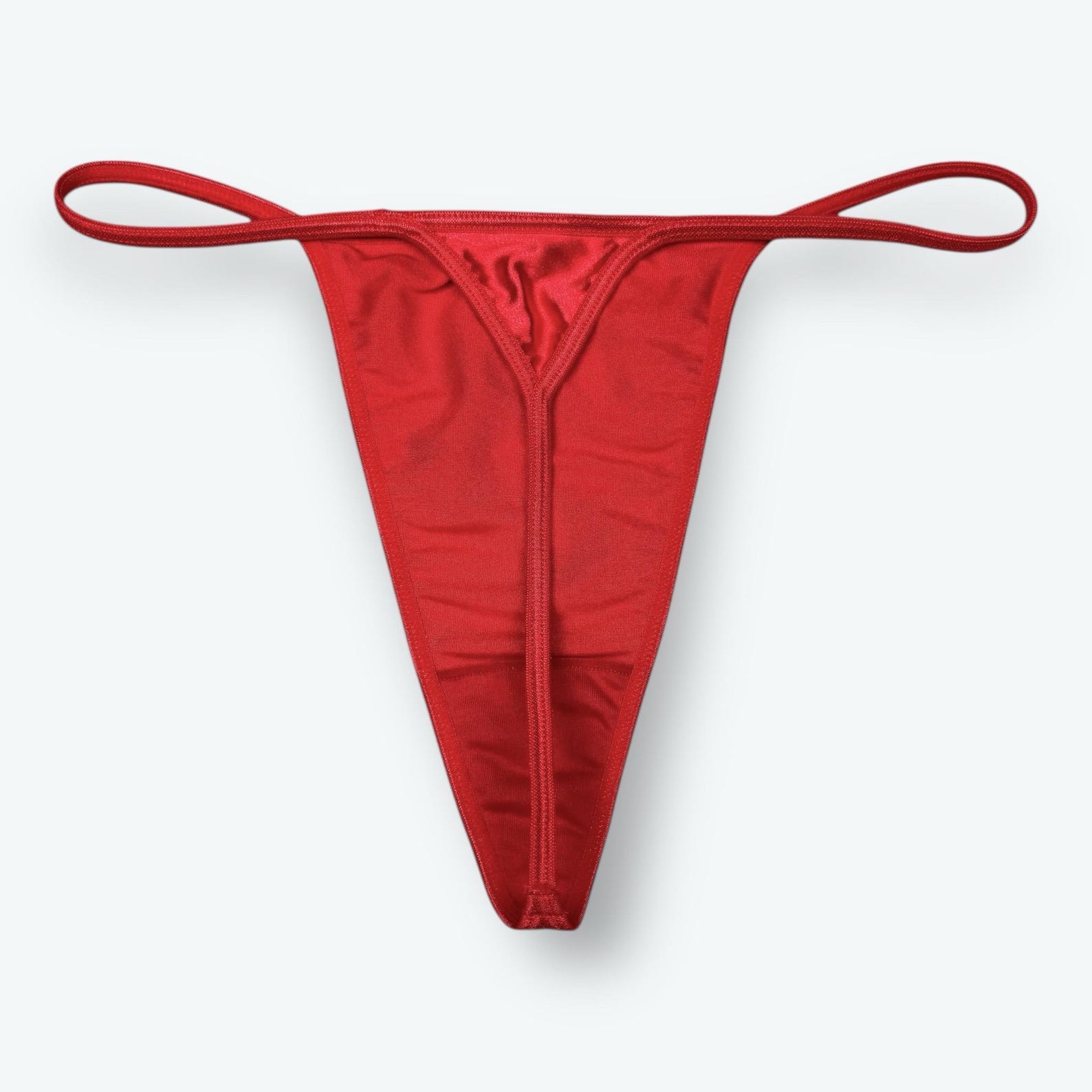 Satin V-string Thong Red - Etsy
