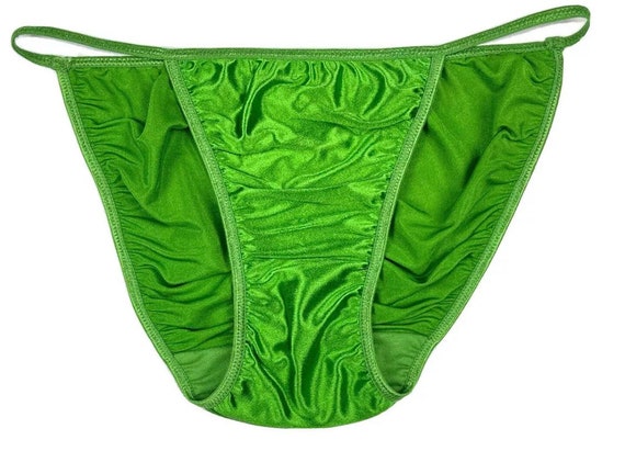 Second Skin Satin String Bikini Panty Green