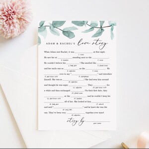 Funny Bridal Shower Game Printable Mad Libs Printable - Etsy