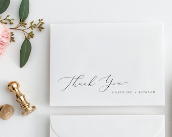 Thank You Card Printable Template - Modern Calligraphy Collection - Minimalist Editable Thank You Card - Instant Download - WS-026