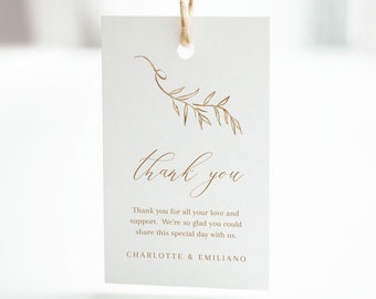Favor Tag Template - Charlotte Collection - Romantic Calligraphy Gift Bag Tag with Editable Text - Instant Download 2x3.5 WS-030