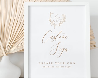 Custom Sign Template - Charlotte Collection - Unlimited Designs with Editable Text - 5x7 8x10 11x14 - Instant Download WS-030