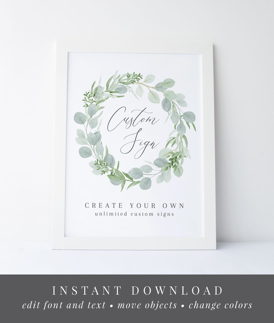 Custom Sign Template 5x7 8x10 Unlimited Designs White - Etsy
