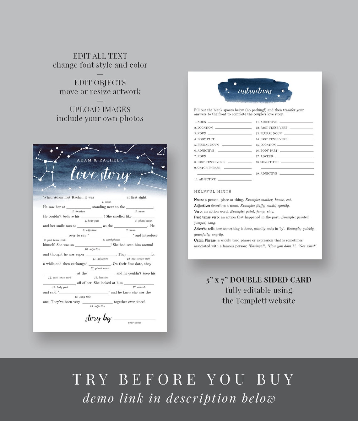 Funny Bridal Shower Game Printable Mad Libs Printable - Etsy