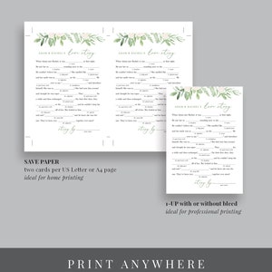 Funny Bridal Shower Game Printable Mad Libs Printable - Etsy