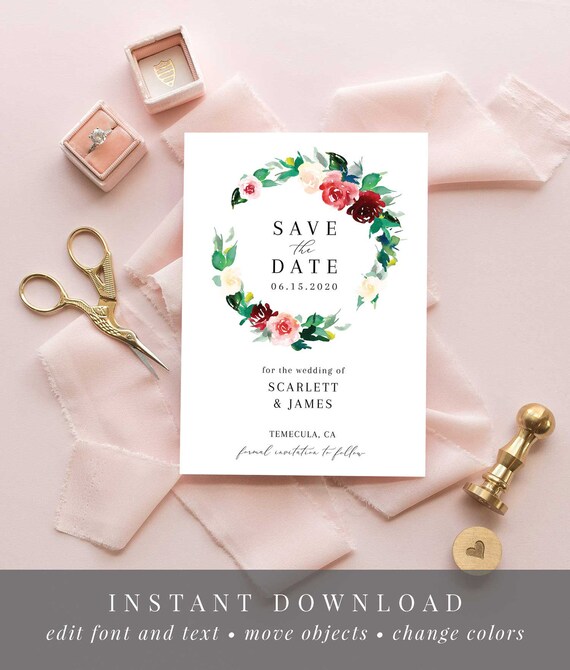 Save The Date Template Etsy