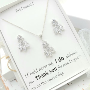 Leaf Tree Necklace and Earring Set.  Silver, Rose Gold Bridesmaid Necklace and Earring Set. Bridesmaid Jewelry Set. Bridal Jewelry Set.