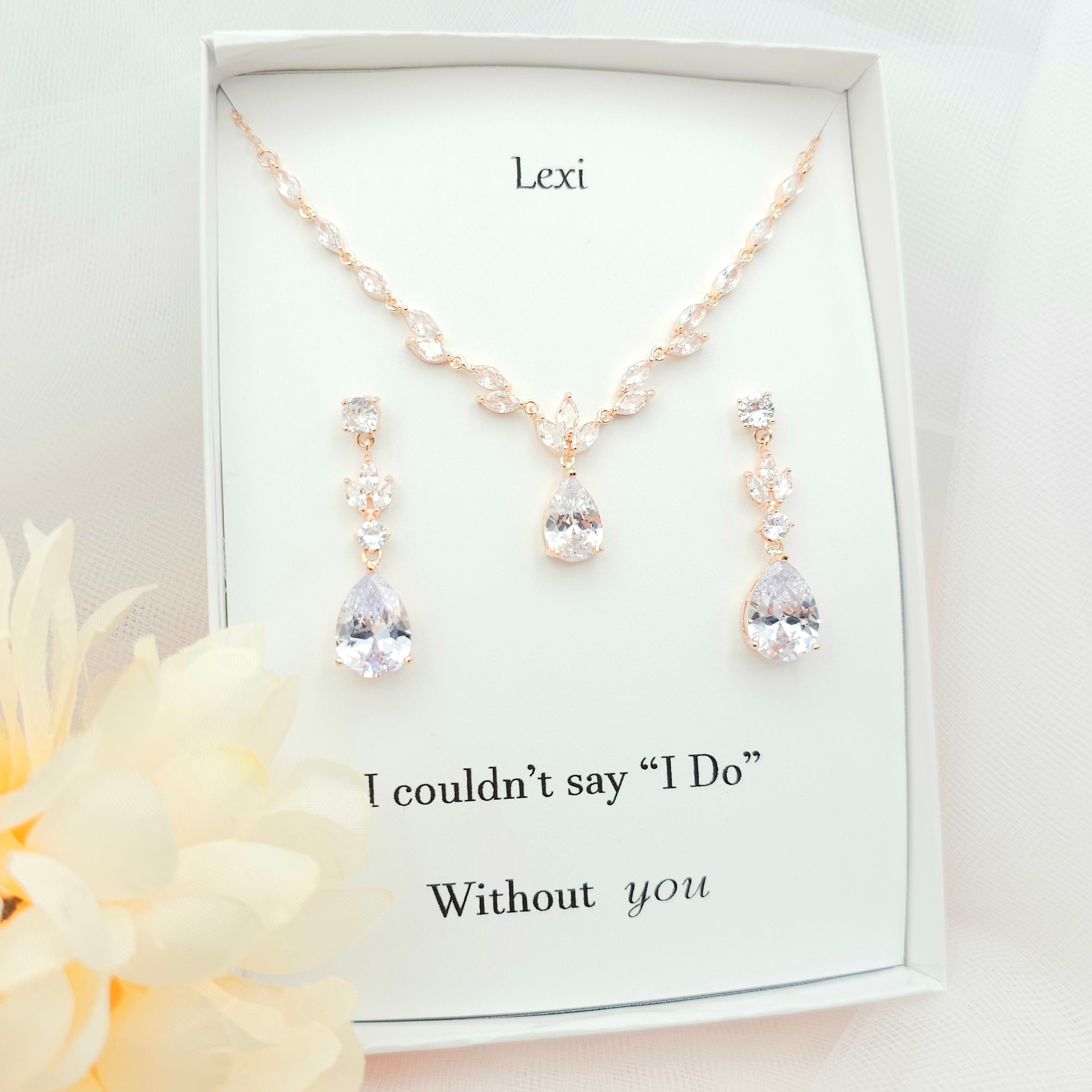 Set Regalo Donna Ottone Placcato Set Gioielli Donna Uloveido Topazio Arcobaleno - Collana, Orecchini E Anello Con Zirconia Regalo Donna Elegante