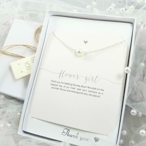 Flower Girl Necklace. Flower Girl Gift. Flower Girl Pearl necklace.