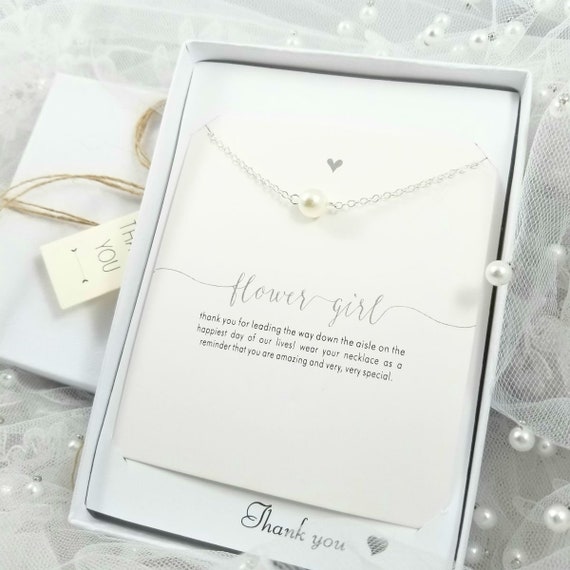 flower girl pearl necklace