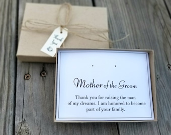 Mother of The Groom Necklace & Earring Set Gift Box. Mother of the Groom Necklace Gift Box. Mother of the Groom Earring gift Box.