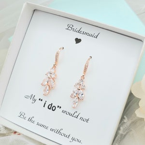 Olive Leaf with Cubic Zirconia Hook Earring. Bridesmaid Eadrring. Bridal Earring. ROSE GOLD, Silver Earring. Wedding Earring.