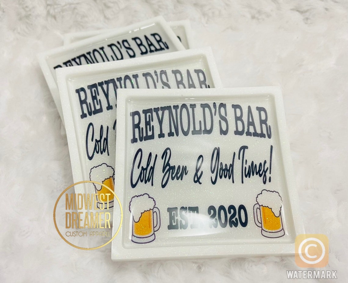 Custom bar coasters table coasters custom coaster drink Etsy