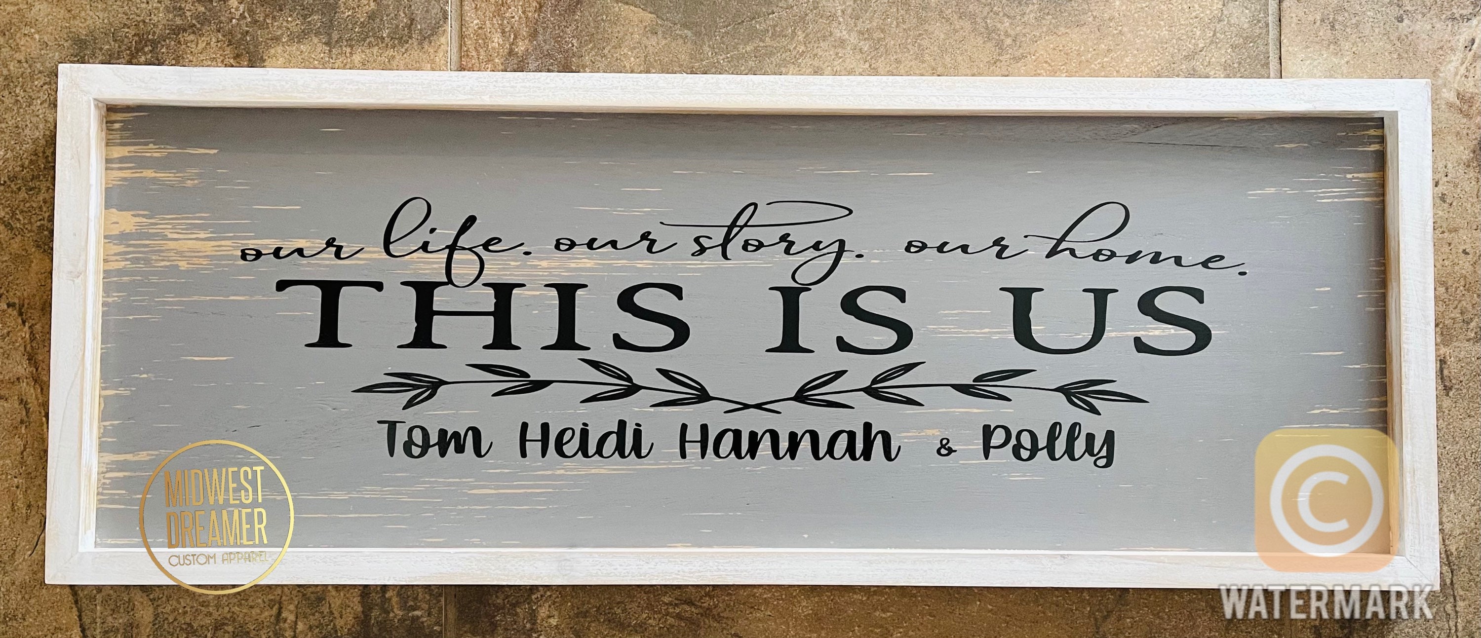 This is us wall decor gray distressed with white frame our Etsy