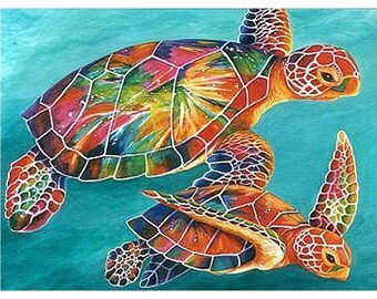 Preorder 60x80cm Tropical Turtles Diamond Painting Kit