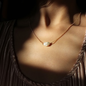 14kt Gold Baroque-Styled Natural Freshwater Pearl Necklace/Choker