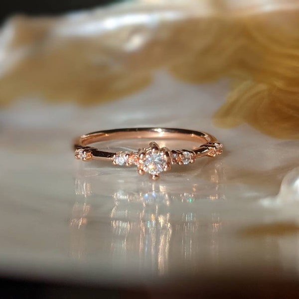 Cubic Zirconia Engagement Ring Etsy