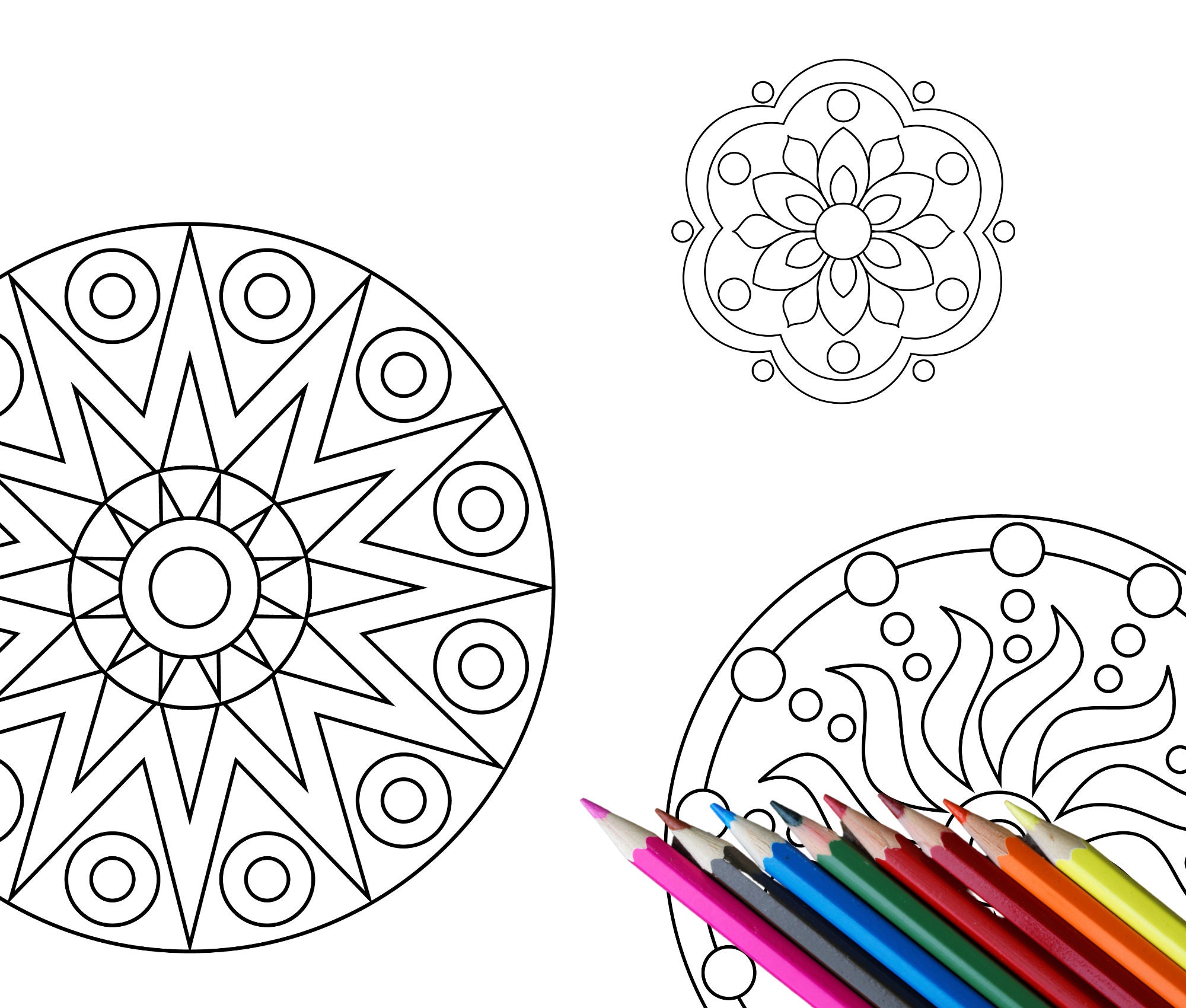 Mandala Kinder Farbseiten Druckbare Malblätter für Kinder | Etsy