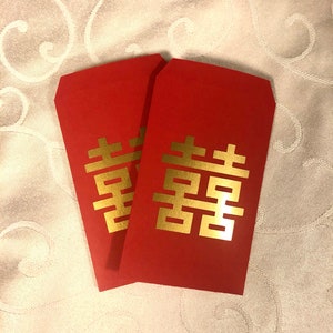 Handgemachte rote Doppelglück Hochzeit chinesische Briefumschläge