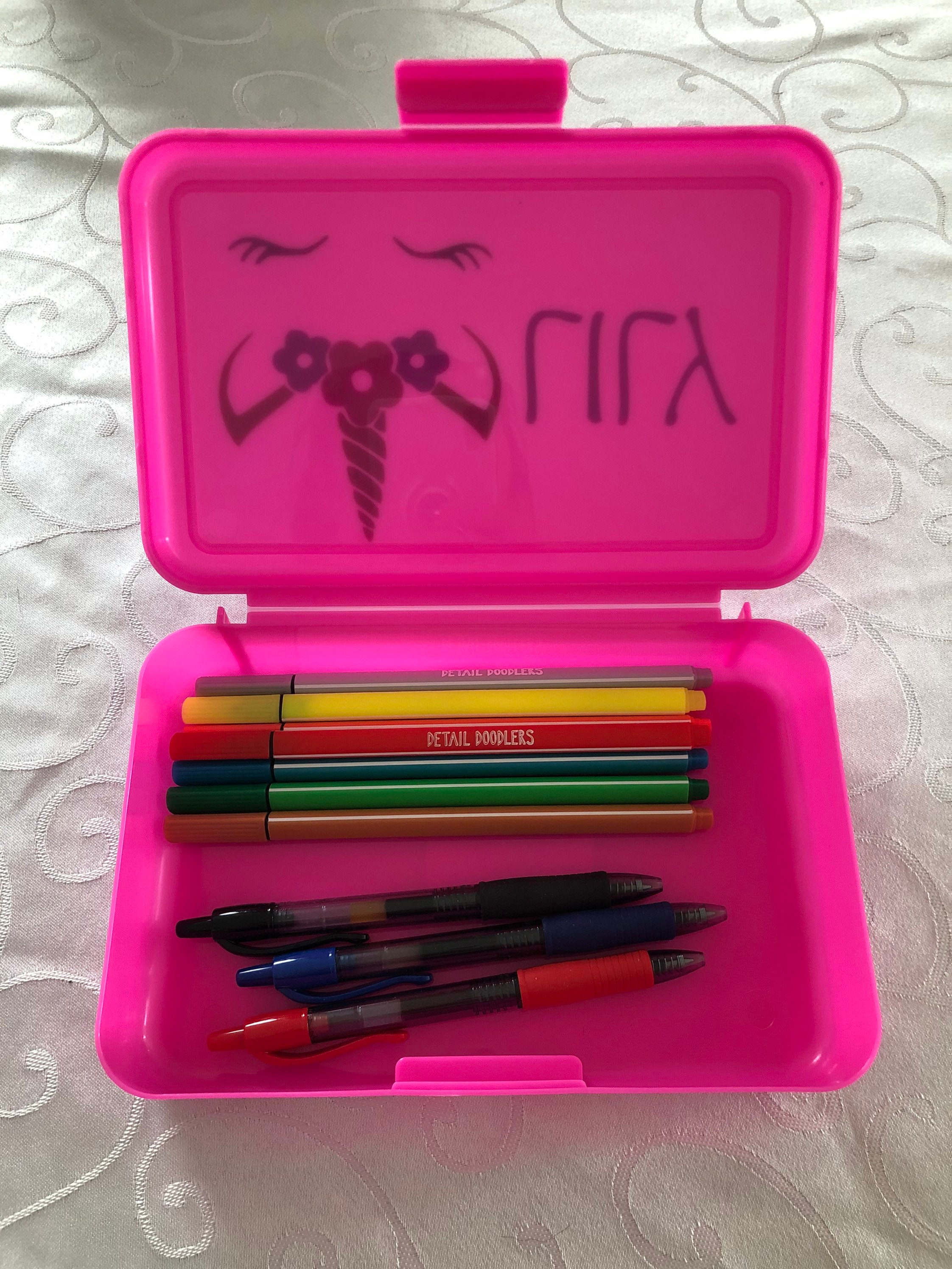 Personalized Pencil Box Case Storage for Kids Students and 