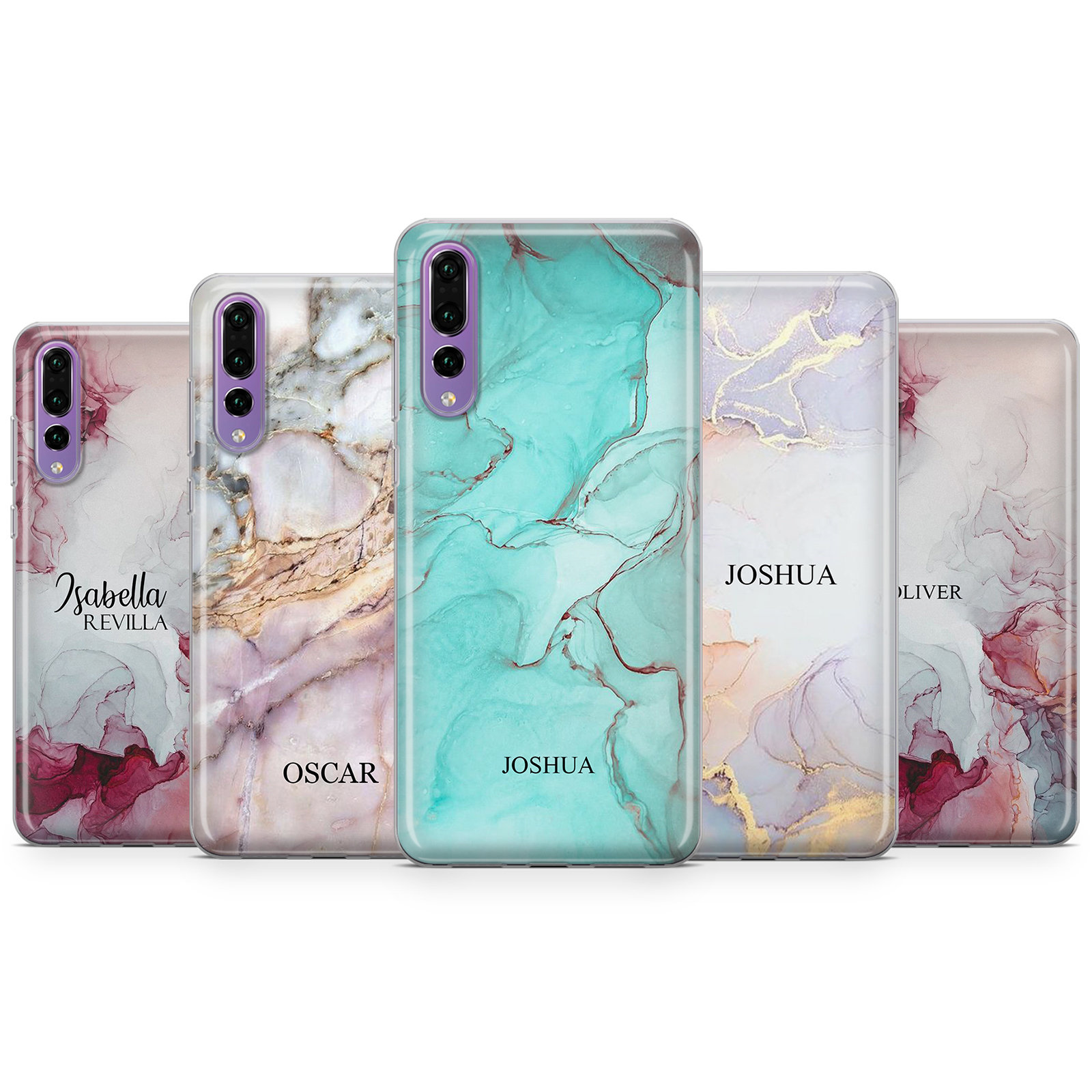Personalised Initials Custom Phone Case colorful marble Cover | Etsy