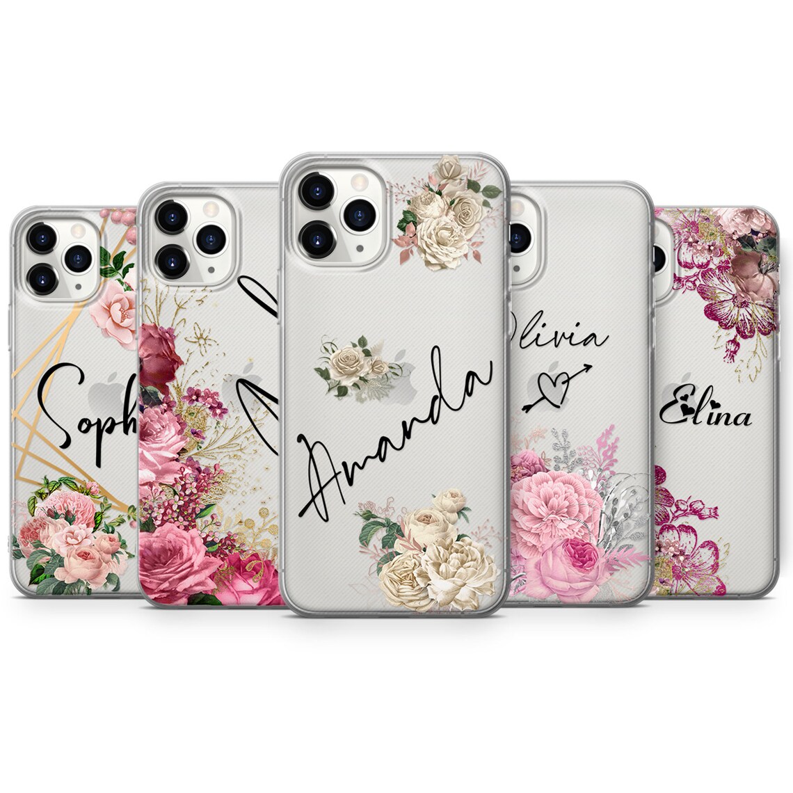 Personalised Phone Cases Transparent Phone Case Custom Name Etsy