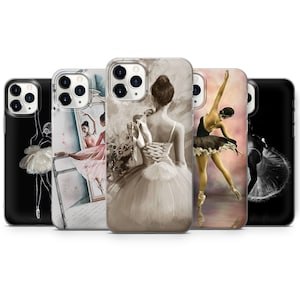 Custodia in gel o plastica per iPhone, Samsung e Huawei con motivo ballerina.