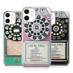 Retro telefonskal med UV-tryck, TPU-gelskydd
