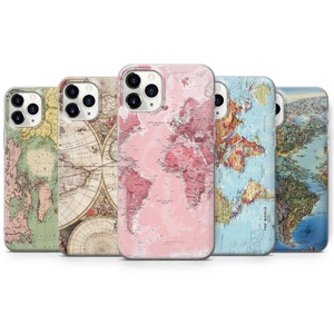 Carte du monde, pays, voyages, coque de téléphone pour iphone, Samsung, Huawei